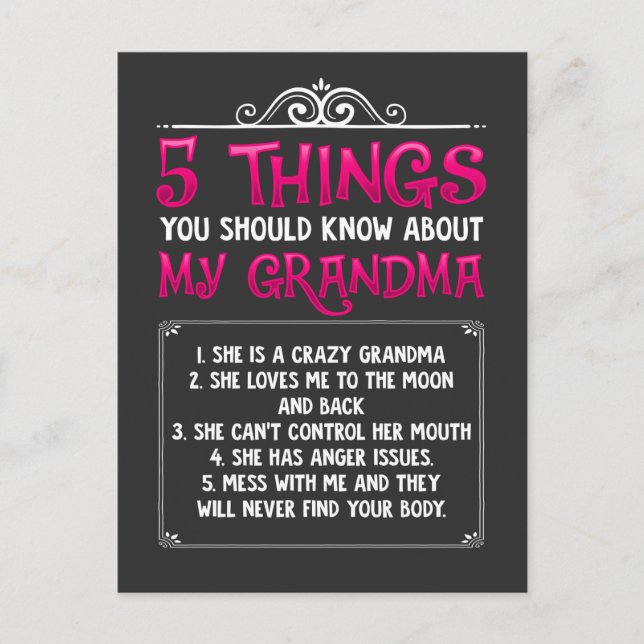 Roliga barnbarn Barnbarn Bästa farmor Vykort (Framsida)