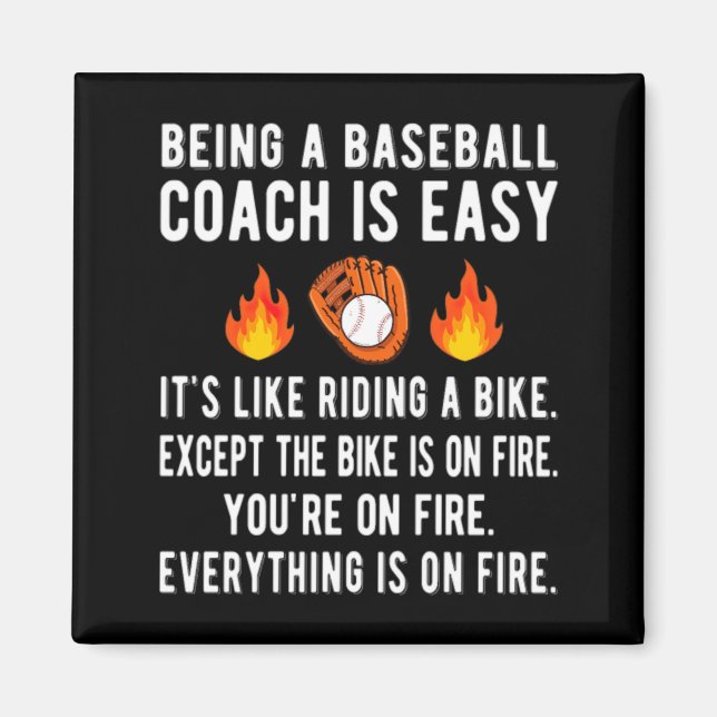 Roliga Baseball Coach Gåvor Baseball Coaching Base Magnet (Framsidan)