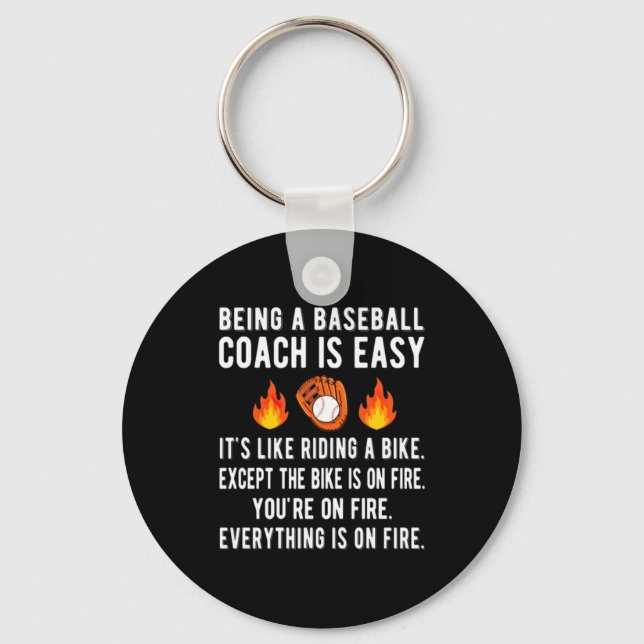 Roliga Baseball Coach Present Baseball Coaching Ba Nyckelring (Framsida)