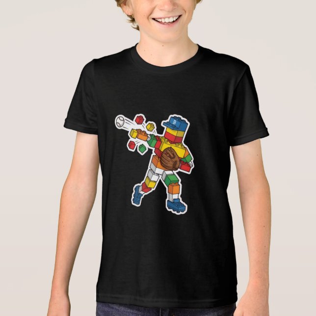 Roliga Baseboll Byggblock T Shirt (Framsida)