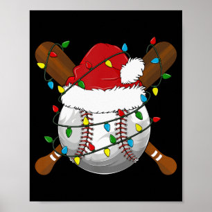 Roliga baseboll jul matchande familj pyjamas X Poster