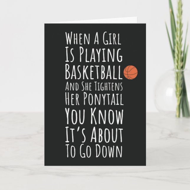 Roliga basketbollskort för tonårsflickor och kvinn kort (Framsida)