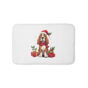 Roliga Basset Hound Hund Jul Outfits Tomtehatt Badrumsmatta