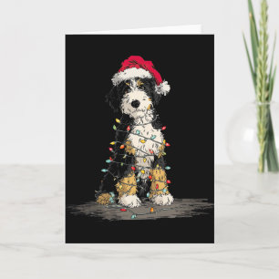 Roliga Bernedoodle Julgrafik Hundljus Lo Kort