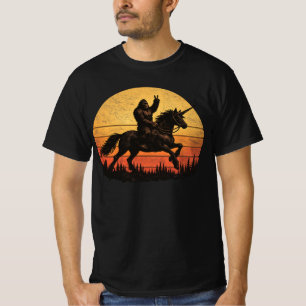 Roliga Bigfoot Sasquatch & Enhörning Retro Legende T Shirt