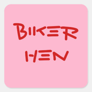 ROLIGA BIKERCHICKKLISTERMÄRKEAR FYRKANTIGT KLISTERMÄRKE