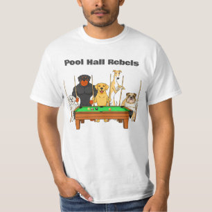 Roliga Biljard Hund Lag Poolhall Rebeller T Shirt