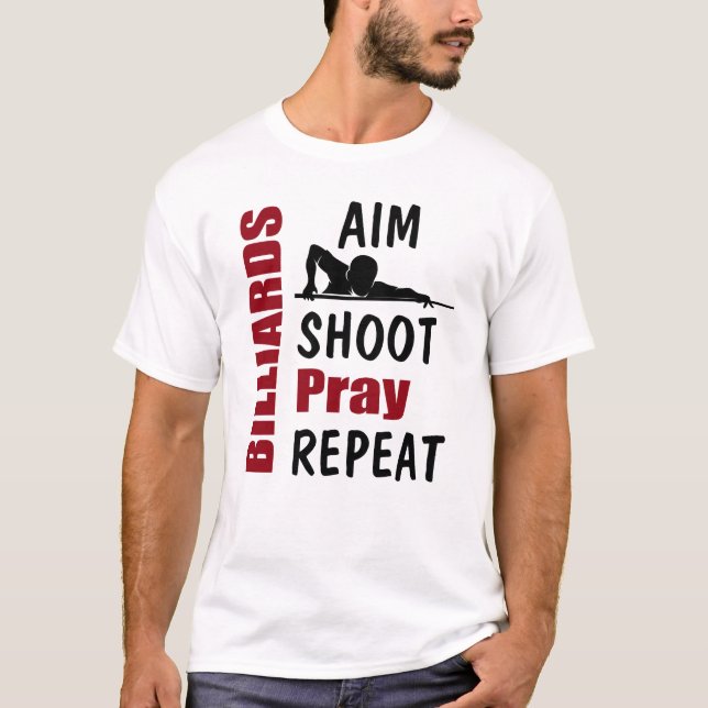 Roliga Biljard Pool Skytte Sikta T Shirt (Framsida)