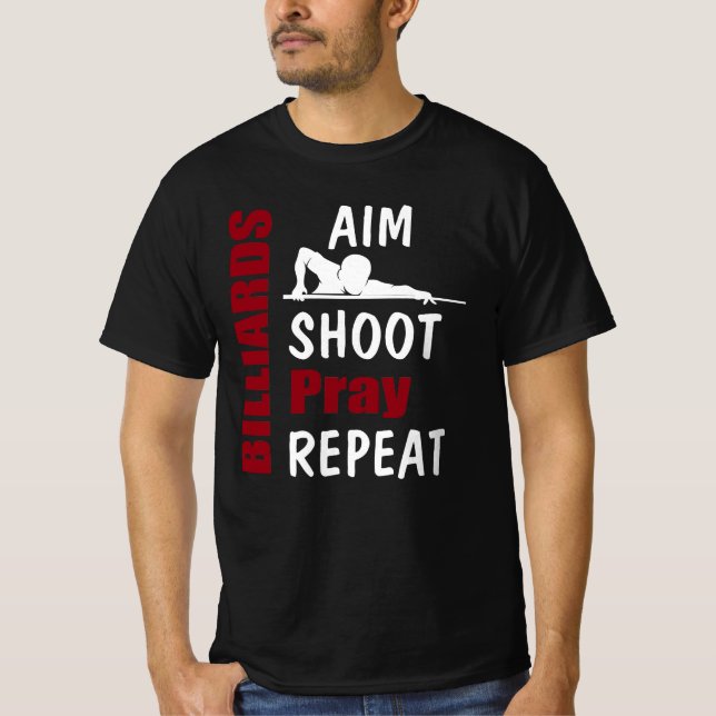 Roliga Biljard Pool Skytte Sikta T Shirt (Framsida)