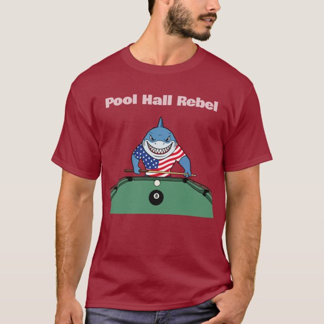 Roliga Biljard Poolhall Rebel T Shirt (Framsida)
