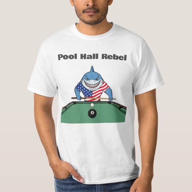 Roliga Biljard Poolhall Rebel T Shirt (Framsida)