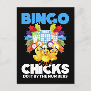 Roliga Bingo Kvinnor Bingo Spelare Tjejer Vykort