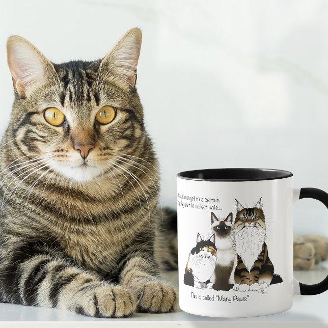 Roliga blå katter många tassar mugg (Skapare uppladdad)