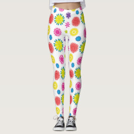 Roliga blommor Färgglad trädgårds fiesta Leggings