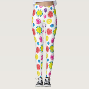 Roliga blommor Färgglad trädgårds fiesta Leggings