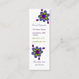 Roliga blommor för indigoblått & för grönt mini visitkort