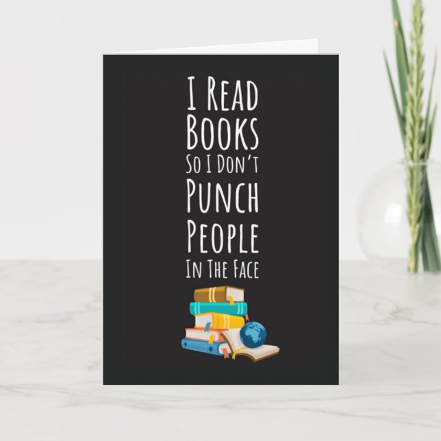 Roliga Bokläsekort Läsande Bibliotek Nerdhumor Kort (Framsida)
