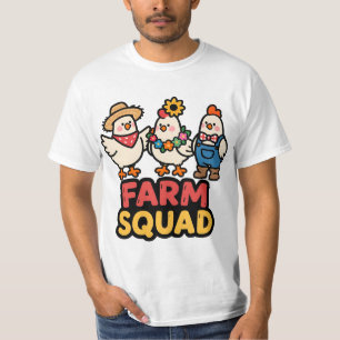 Roliga Bondgårds Tröja Kyckling T-shirt Söt Landsb
