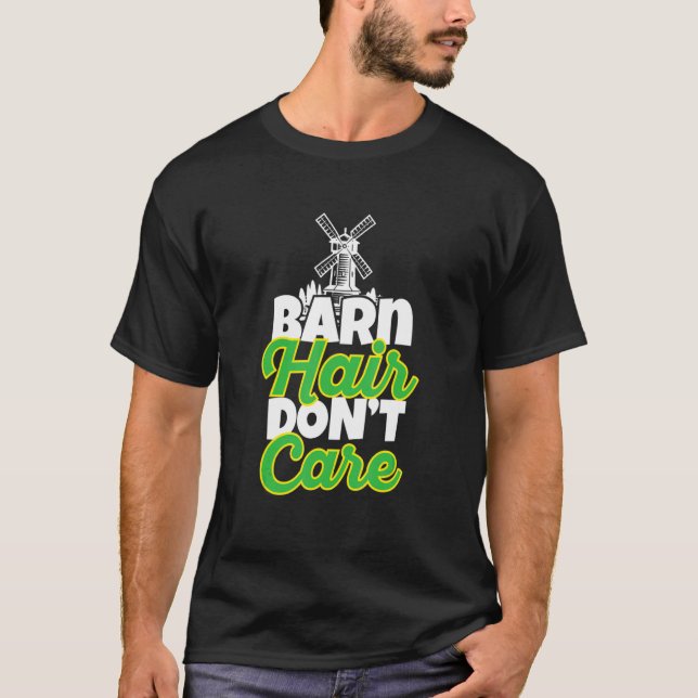 Roliga bondhår spelar ingen roll för bonden Häst T Shirt (Framsida)