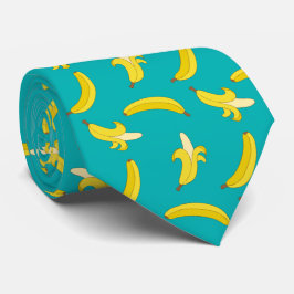 Roliga borta bananer illustrerat mönster slips