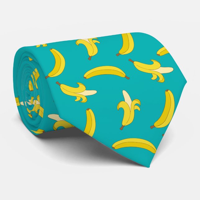 Roliga borta bananer illustrerat mönster slips (Rullad)