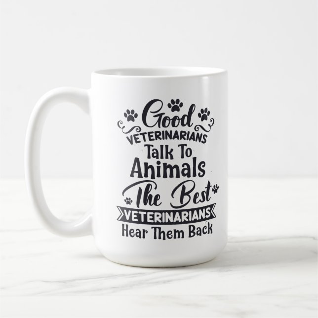 Roliga Bra veterinärer pratar med djur Kaffemugg (Vänster)