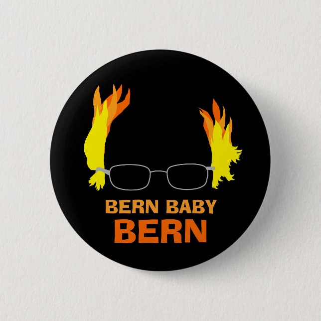 Roliga brännheta Bern Bernie för hårBern baby Knapp (Framsida)