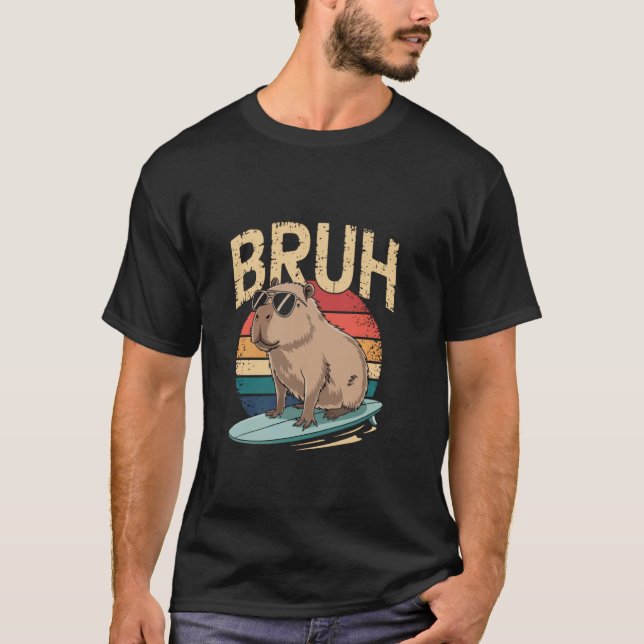 Roliga Bruh-ord Rolig Capybara-meme Sarcasm Cap T Shirt (Framsida)