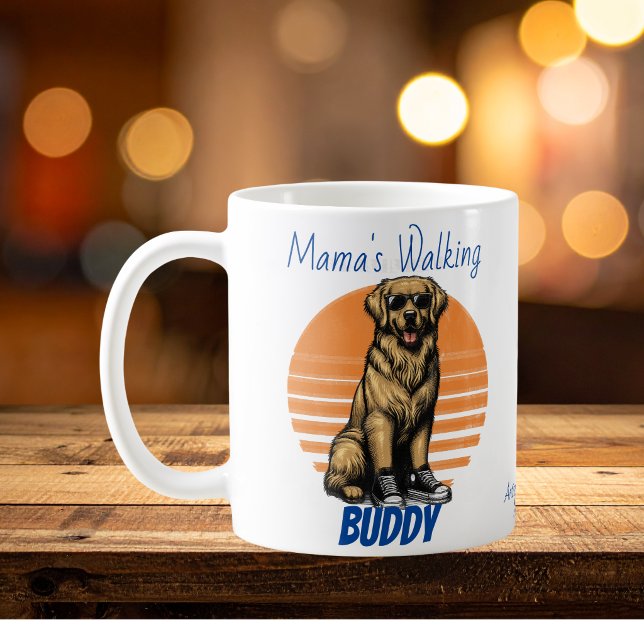 Roliga Bruna Golden Retriever Solglasögon Kaffemugg (Personalize )