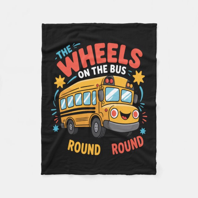 Roliga Bussens Hjul Fleecefilt (Framsidan)
