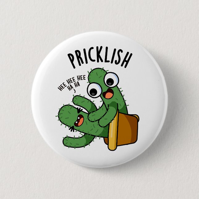 Roliga Cactus Puns med Taggar  Knapp (Framsida)