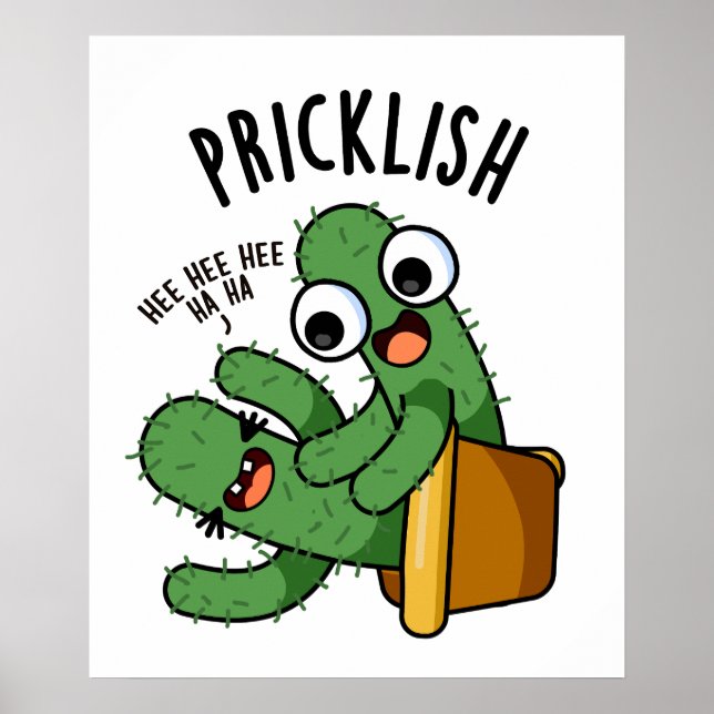 Roliga Cactus Puns med Taggar  Poster (Framsidan)