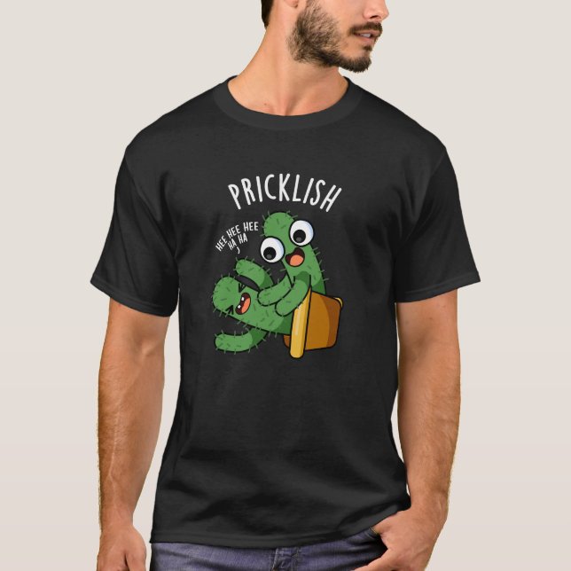 Roliga Cactus Puns Mörk Bakgrund T Shirt (Framsida)