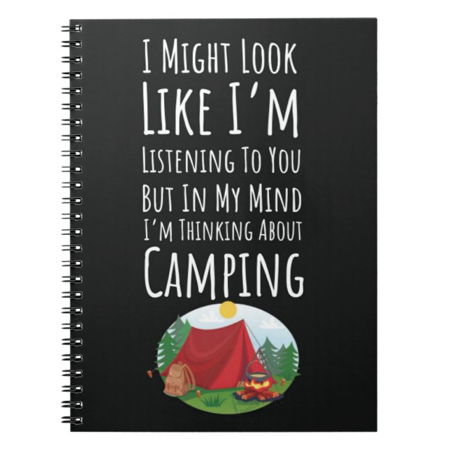 Roliga campingpresenter Camper humor citat Utomhus Anteckningsbok (Framsidan)