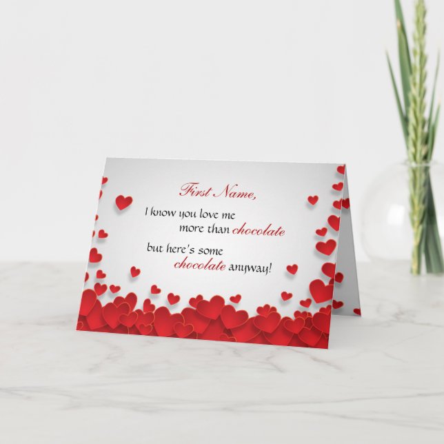 Roliga chokladälskarevalentin dag helgkort (Framsida)