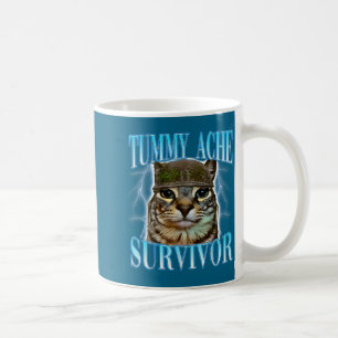 Roliga citat Katter Magsjuka Överlevande Katt Meme Kaffemugg