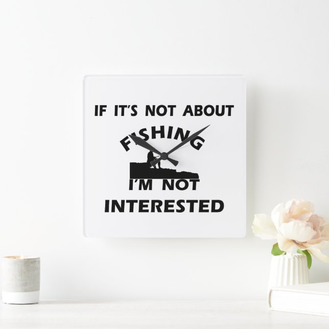 roliga citat om fiske fyrkantig klocka (Hem)