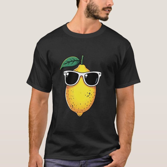 Roliga Citron Solglasögon T Shirt (Framsida)