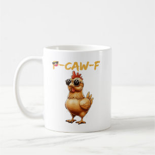 Roliga Coola Kyckling Solglasögon Caw F Humor för Kaffemugg