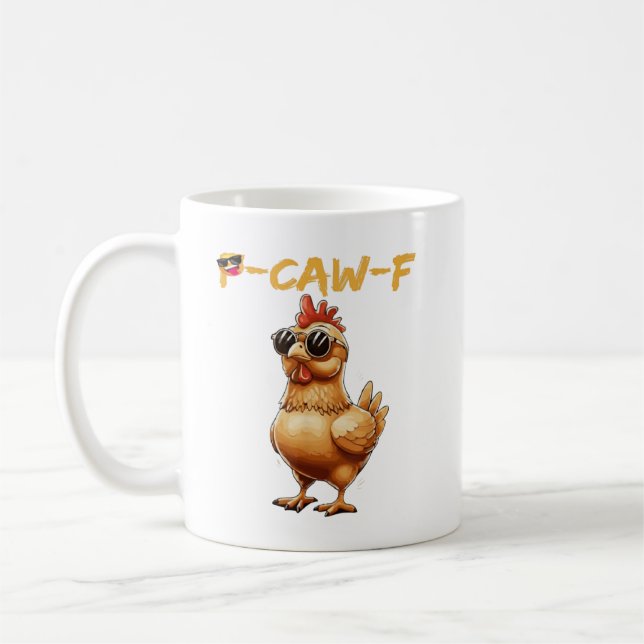 Roliga Coola Kyckling Solglasögon Caw F Humor för  Kaffemugg (Vänster)