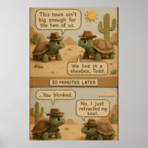 Roliga Cowboy Sköldpaddor Öken Stålblick Seriebild