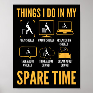 Roliga Cricket-saker att göra på min fritid Poster