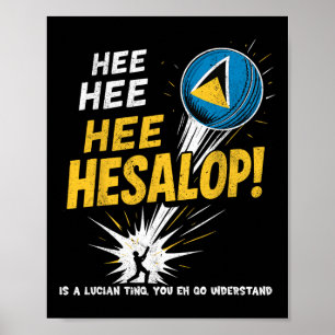 Roliga cricketfans Hesalop Saint Lucian Flag Herr Poster