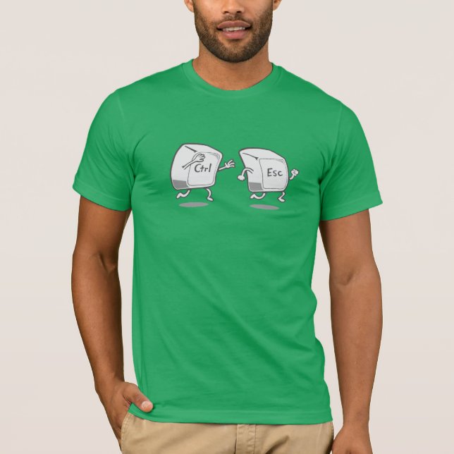 Roliga Ctrl-Esc-nycklar T Shirt (Framsida)