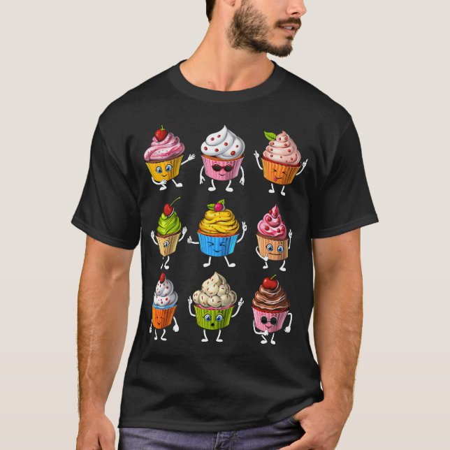 Roliga Cupcakes T Shirt (Framsida)