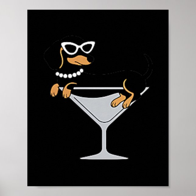 Roliga Dachshund Weenie Tini Poster (Framsidan)