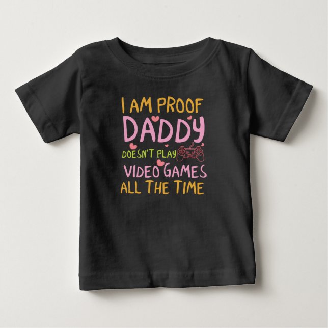 Roliga Daddy-bevis-videospel-flickor T Shirt (Framsida)