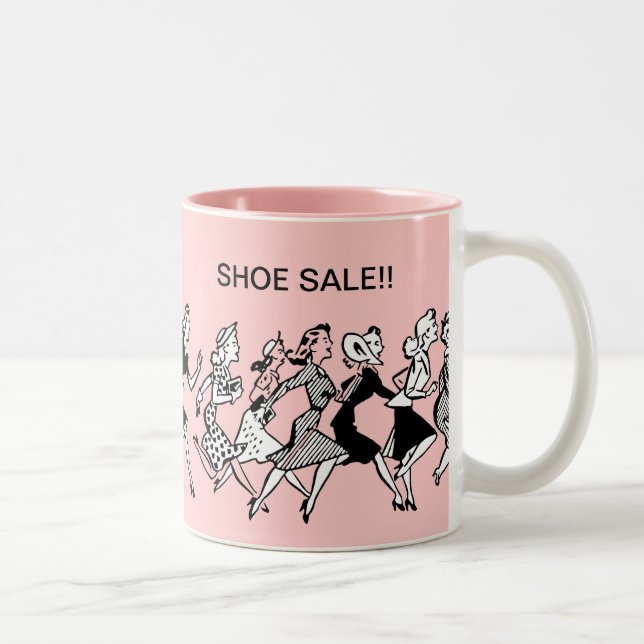 Roliga damer skor shoppingkaffe koppar (Höger)