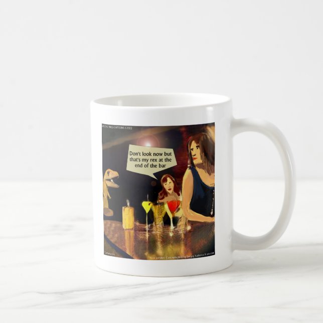 Roliga damernas natt ute med T-rex Comic  Kaffemugg (Höger)