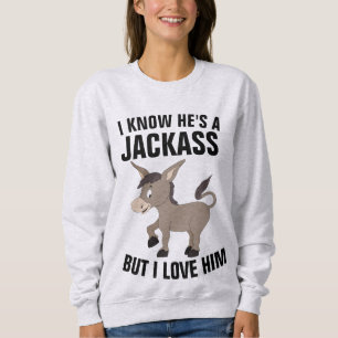 Roliga damtröjor, jag vet att han är en åsna t shirt